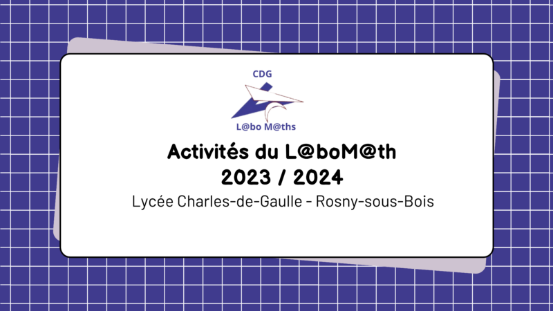 Activités de 2023-2024 du L@boM@th CDG